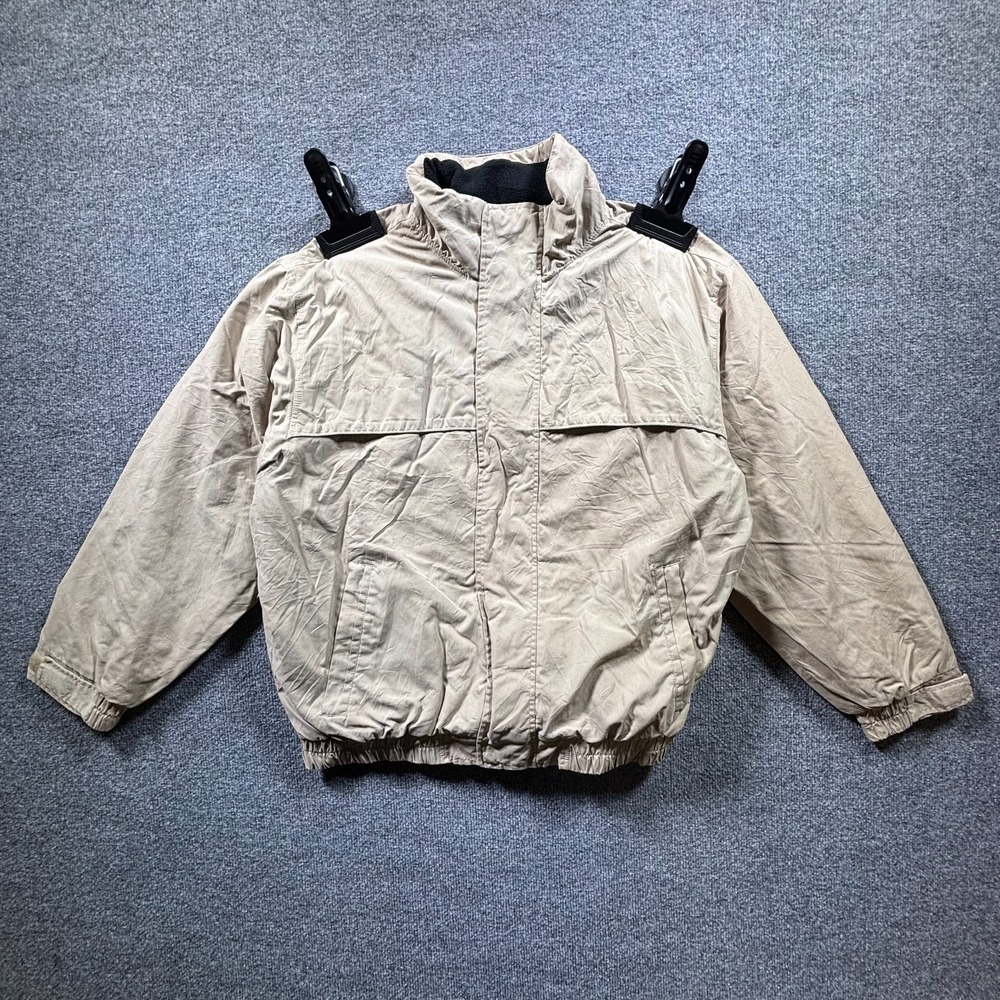 St. John's Bay Windbreaker Jacket Men's L Beige Polyester Hiking Gorpcore Skiing